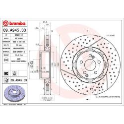 Stabdžių diskas BREMBO 09.A945.33