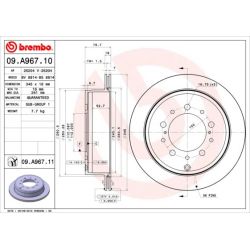 Stabdžių diskas BREMBO 09.A967.11