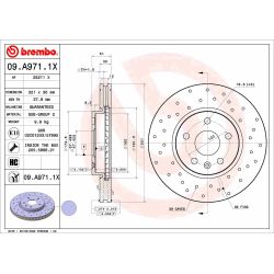 Stabdžių diskas BREMBO 09.A971.1X