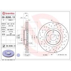 Stabdžių diskas BREMBO 09.B266.1X