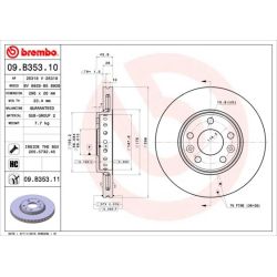 Stabdžių diskas BREMBO 09.B353.11