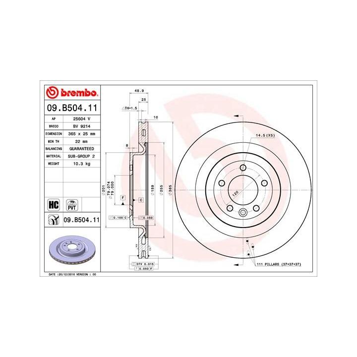 Stabdžių diskas BREMBO 09.B504.11