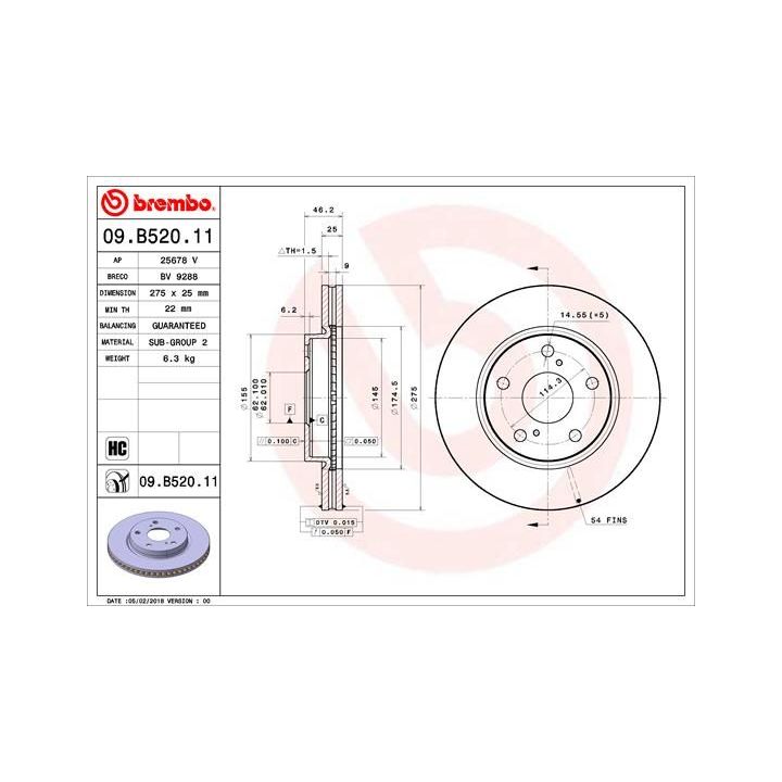Stabdžių diskas BREMBO 09.B520.11