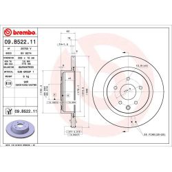 Stabdžių diskas BREMBO 09.B522.11