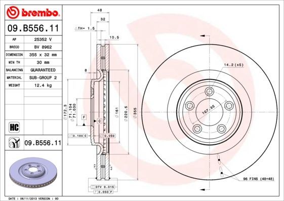 Stabdžių diskas BREMBO 09.B556.11