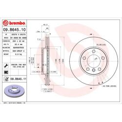 Stabdžių diskas BREMBO 09.B645.11