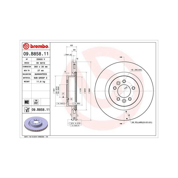 Stabdžių diskas BREMBO 09.B858.11