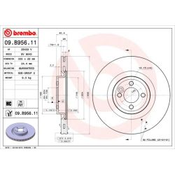 Stabdžių diskas BREMBO 09.B956.11