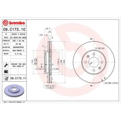 Stabdžių diskas BREMBO 09.C173.11