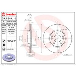Stabdžių diskas BREMBO 09.C249.11