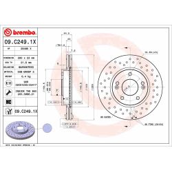 Stabdžių diskas BREMBO 09.C249.1X