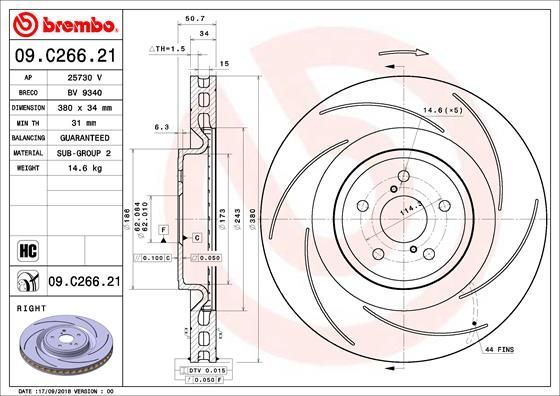 Stabdžių diskas BREMBO 09.C266.21