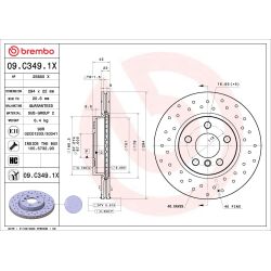 Stabdžių diskas BREMBO 09.C349.1X