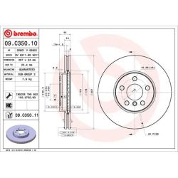Stabdžių diskas BREMBO 09.C350.11