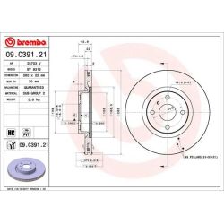 Stabdžių diskas BREMBO 09.C391.21