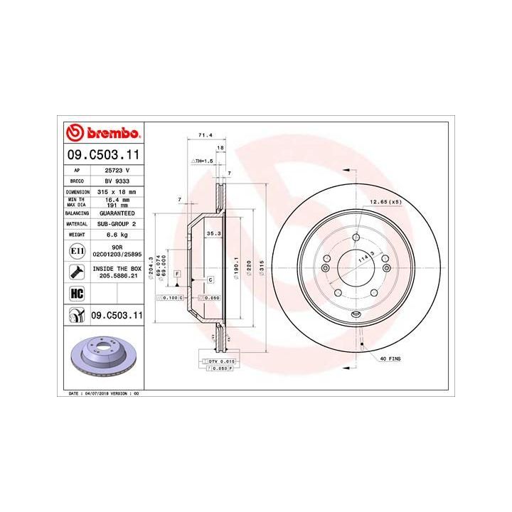 Stabdžių diskas BREMBO 09.C503.11