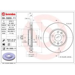Stabdžių diskas BREMBO 09.C655.11