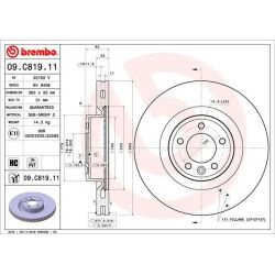 Stabdžių diskas BREMBO 09.C819.11