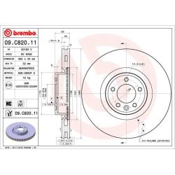 Stabdžių diskas BREMBO 09.C820.11