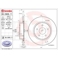 Stabdžių diskas BREMBO 09.C929.11