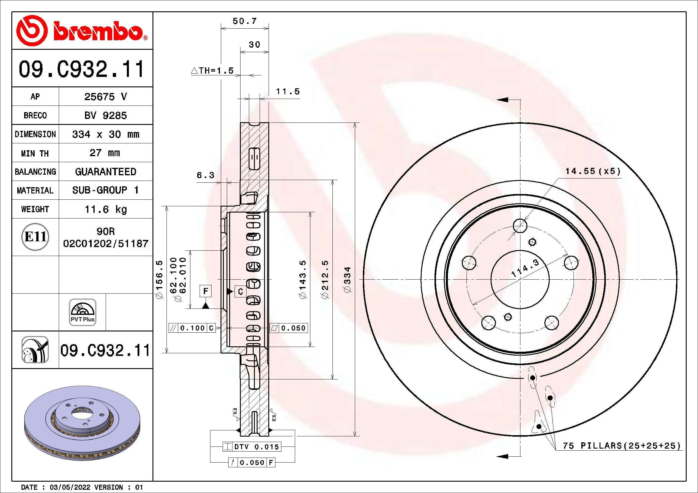 Stabdžių diskas BREMBO 09.C932.11