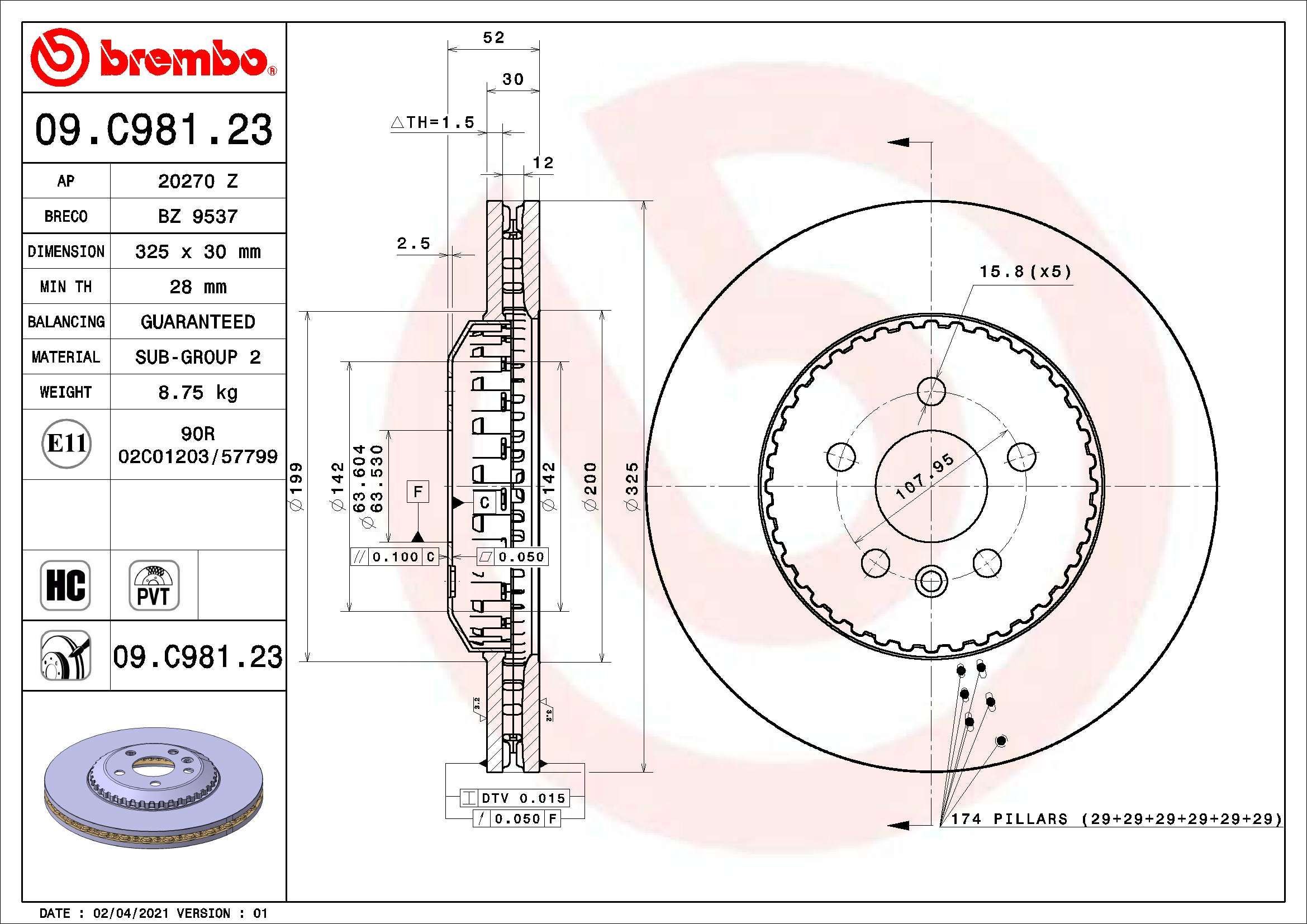 Stabdžių diskas BREMBO 09.C981.23