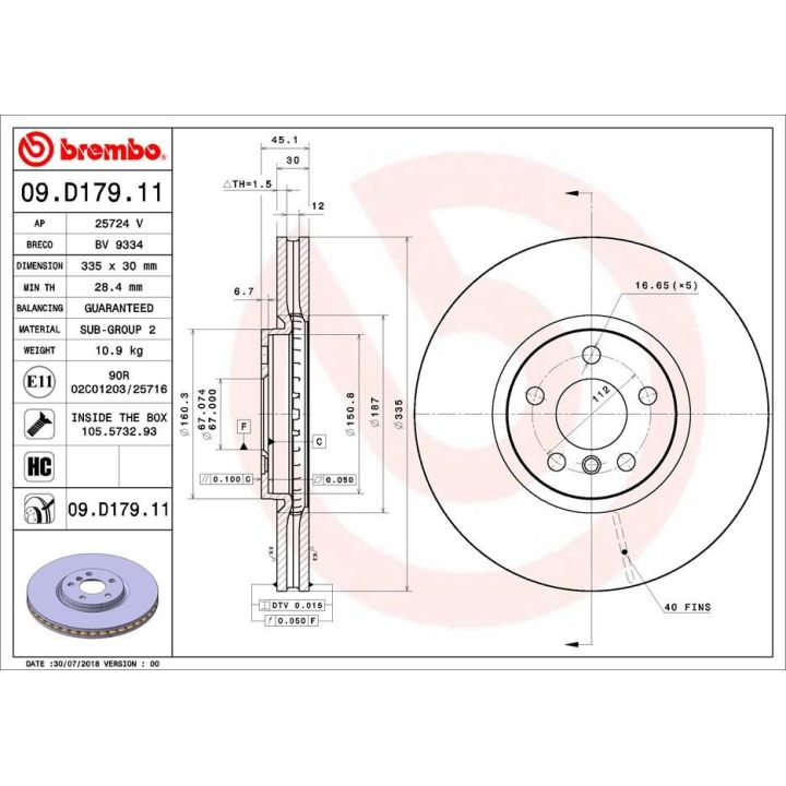 Stabdžių diskas BREMBO 09.D179.11