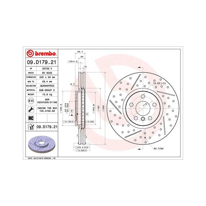 Stabdžių diskas BREMBO 09.D179.21