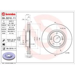 Stabdžių diskas BREMBO 09.D210.11