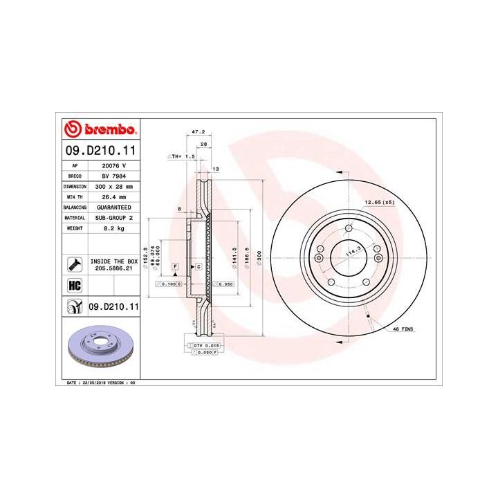 Stabdžių diskas BREMBO 09.D210.11