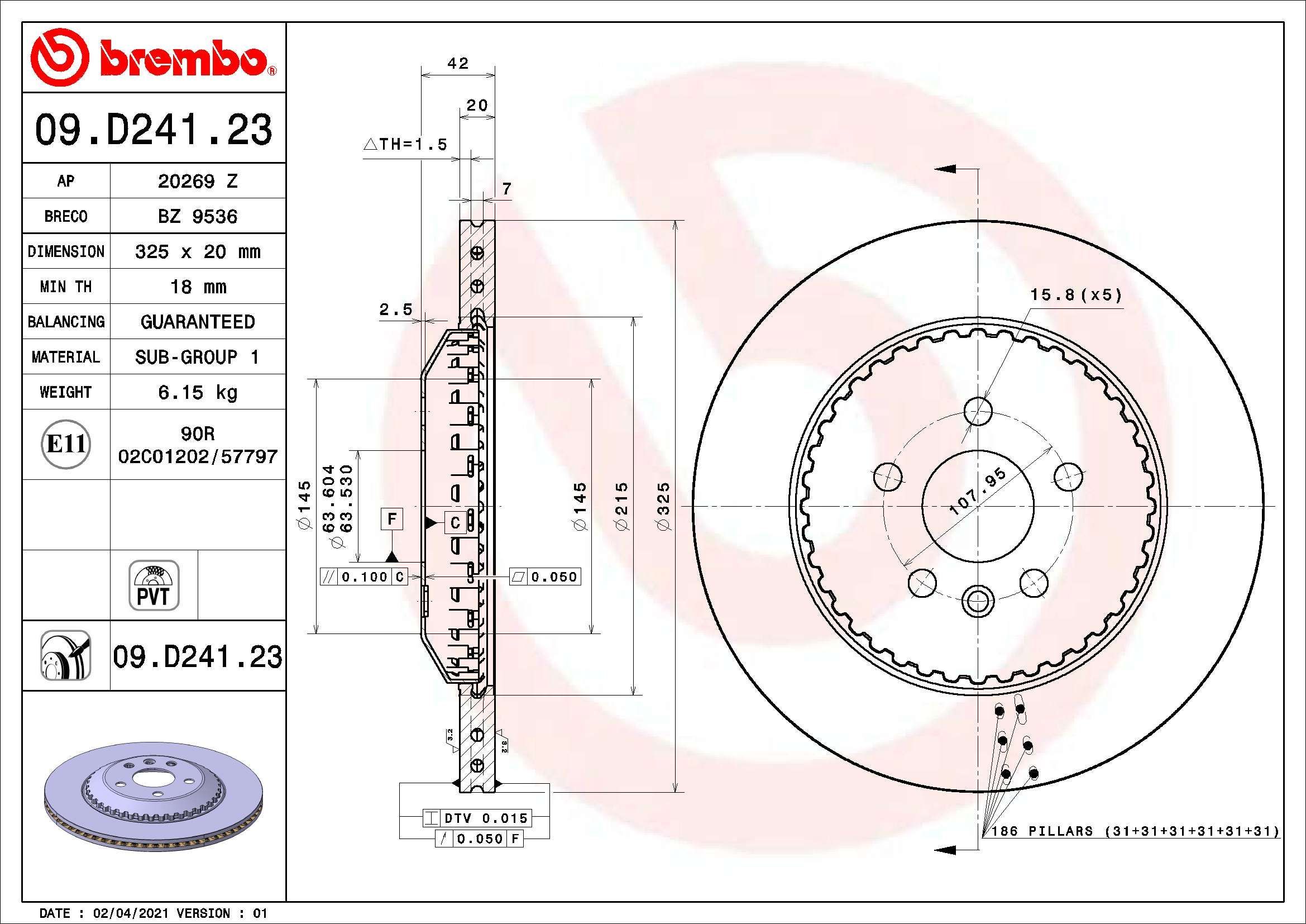Stabdžių diskas BREMBO 09.D241.23