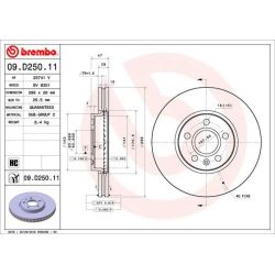 Stabdžių diskas BREMBO 09.D250.11
