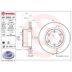 Stabdžių diskas BREMBO 09.D352.21