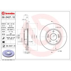 Stabdžių diskas BREMBO 09.D427.1E