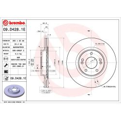 Stabdžių diskas BREMBO 09.D428.1E