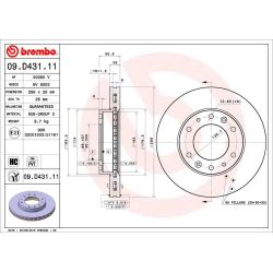 Stabdžių diskas BREMBO 09.D431.11