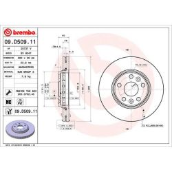 Stabdžių diskas BREMBO 09.D509.11
