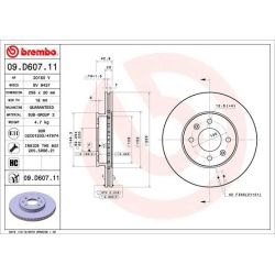 Stabdžių diskas BREMBO 09.D607.11