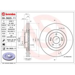 Stabdžių diskas BREMBO 09.D625.11