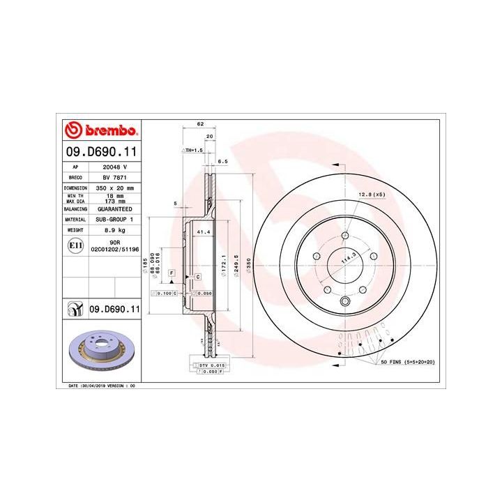 Stabdžių diskas BREMBO 09.D690.11