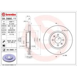 Stabdžių diskas BREMBO 09.D880.11