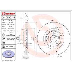 Stabdžių diskas BREMBO 09.D990.11