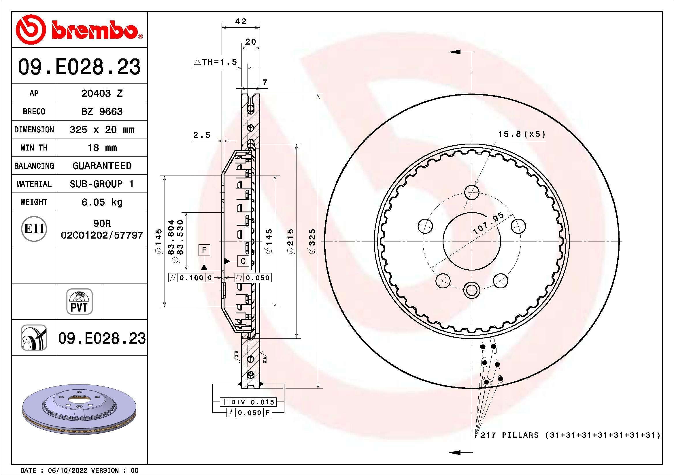 Stabdžių diskas BREMBO 09.E028.23