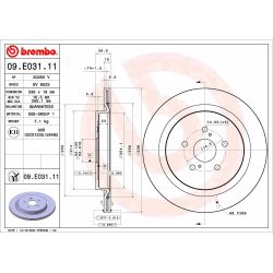 Stabdžių diskas BREMBO 09.E031.11