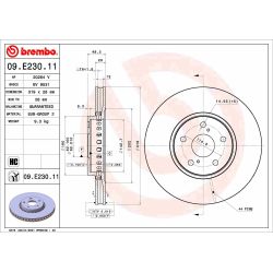 Stabdžių diskas BREMBO 09.E230.11