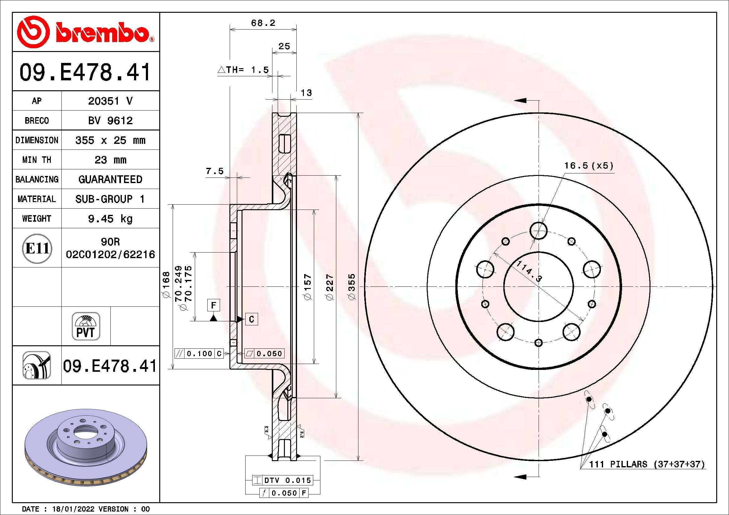Stabdžių diskas BREMBO 09.E478.41