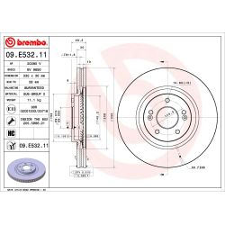 Stabdžių diskas BREMBO 09.E532.11