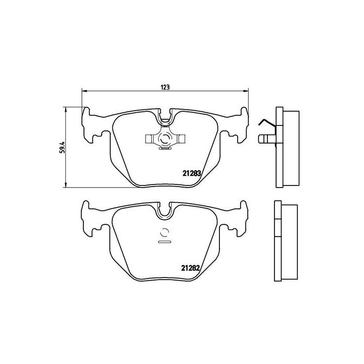 Stabdžių trinkelių rinkinys, diskinis stabdys BREMBO P 06 016