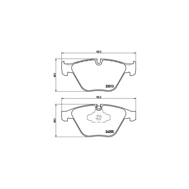 Stabdžių trinkelių rinkinys, diskinis stabdys BREMBO P 06 055