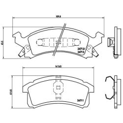 Stabdžių trinkelių rinkinys, diskinis stabdys BREMBO P 07 004